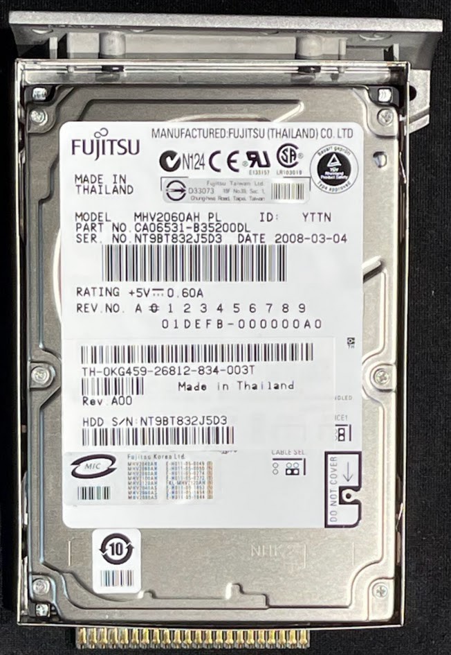 Dell / Fujitsu 60GB Internal 2.5" 5400RPM Hard Drive / MHV2060AH / KG459 / X1240