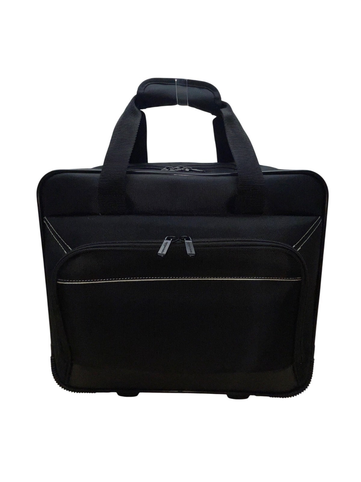 Amazon Basics Black Nylon With Handle Multi-Compartments Rolling Laptop Case