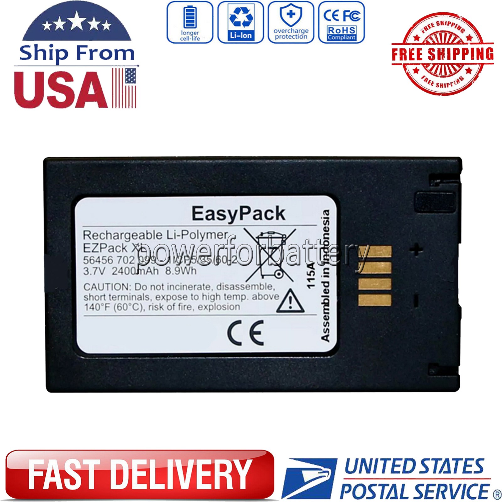 EZPack XL 56456 702 099 2400mAh Li-Polymer Battery for VARTA EasyPack 2000