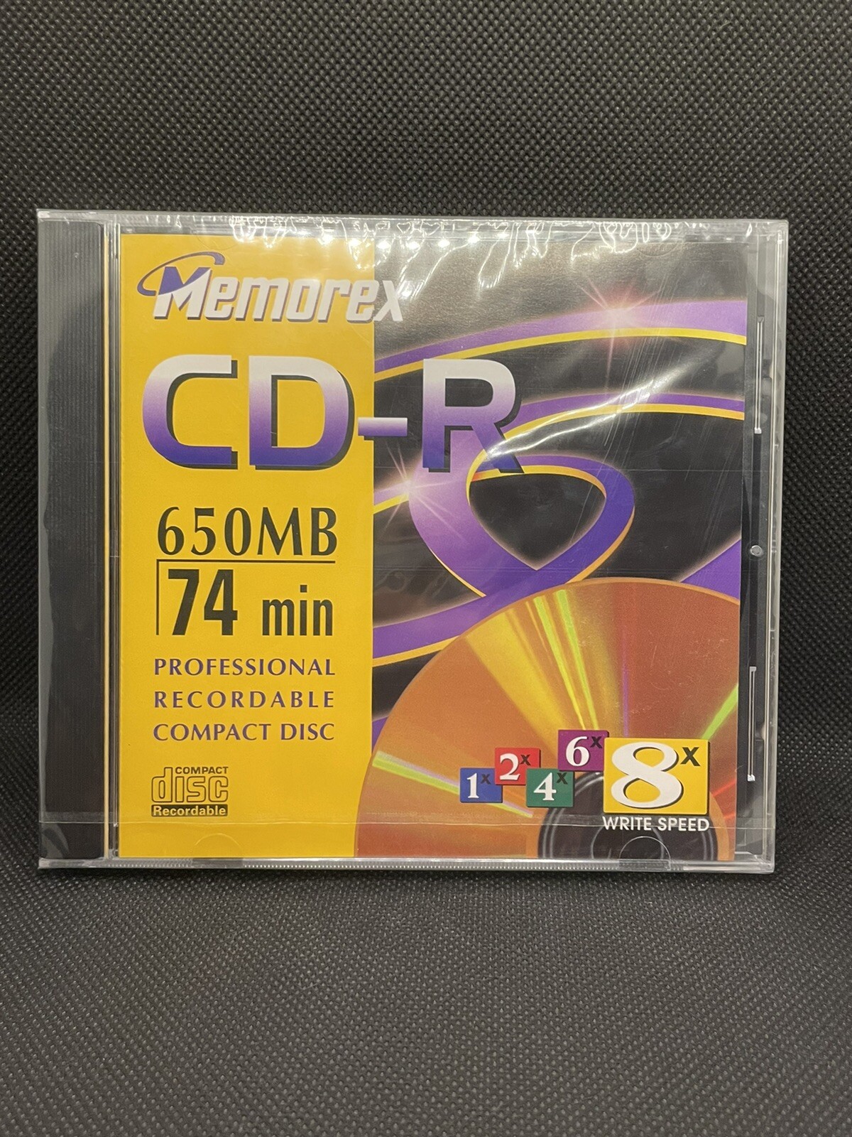 Brand New- Memorex CD-R 650MB 74min Professional Recordable Compact Disc, Gold