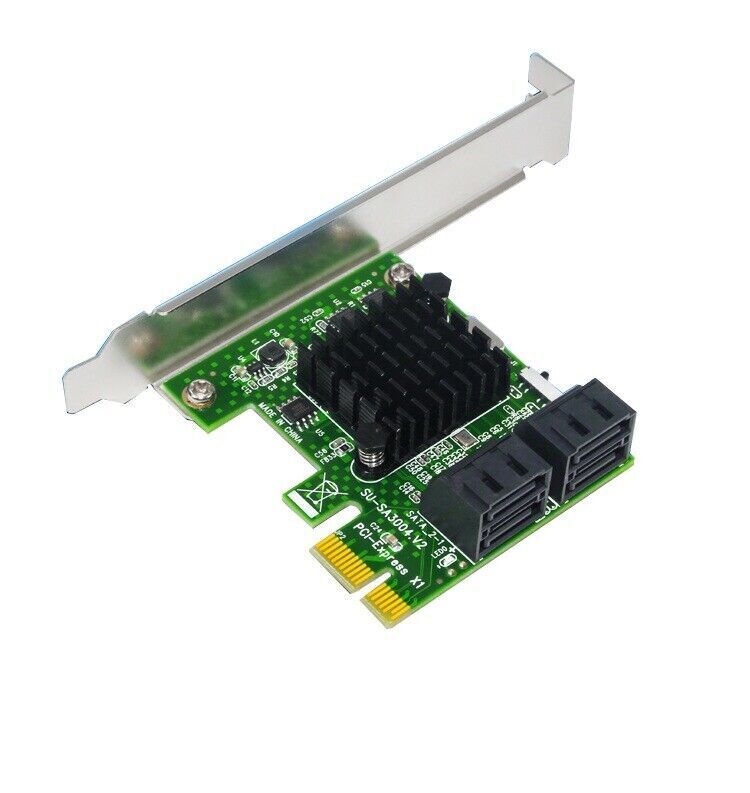 PCIe PCI Express to 6G SATA3.0 4-Port SATA III Expansion Controller Card Adapter