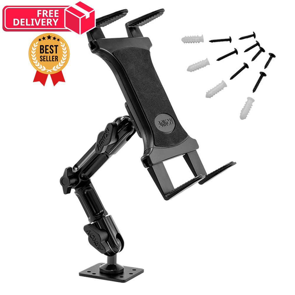 ARKON Mounts - Heavy-Duty Tablet Mount | Secure Drill Base for Cars, Black