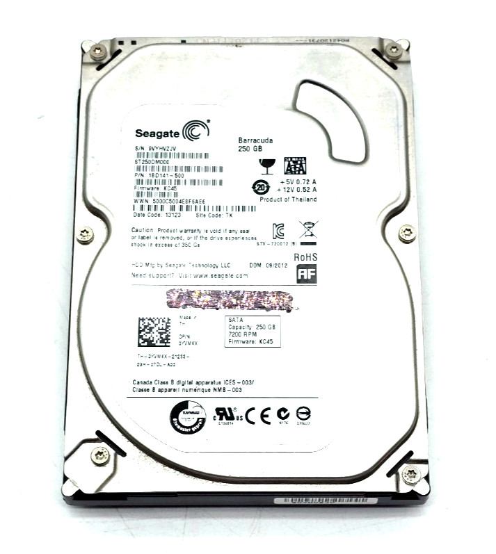 Seagate Barracuda 250GB 7200RPM 3.5" SATA III Desktop Hard Drive ST250DM000
