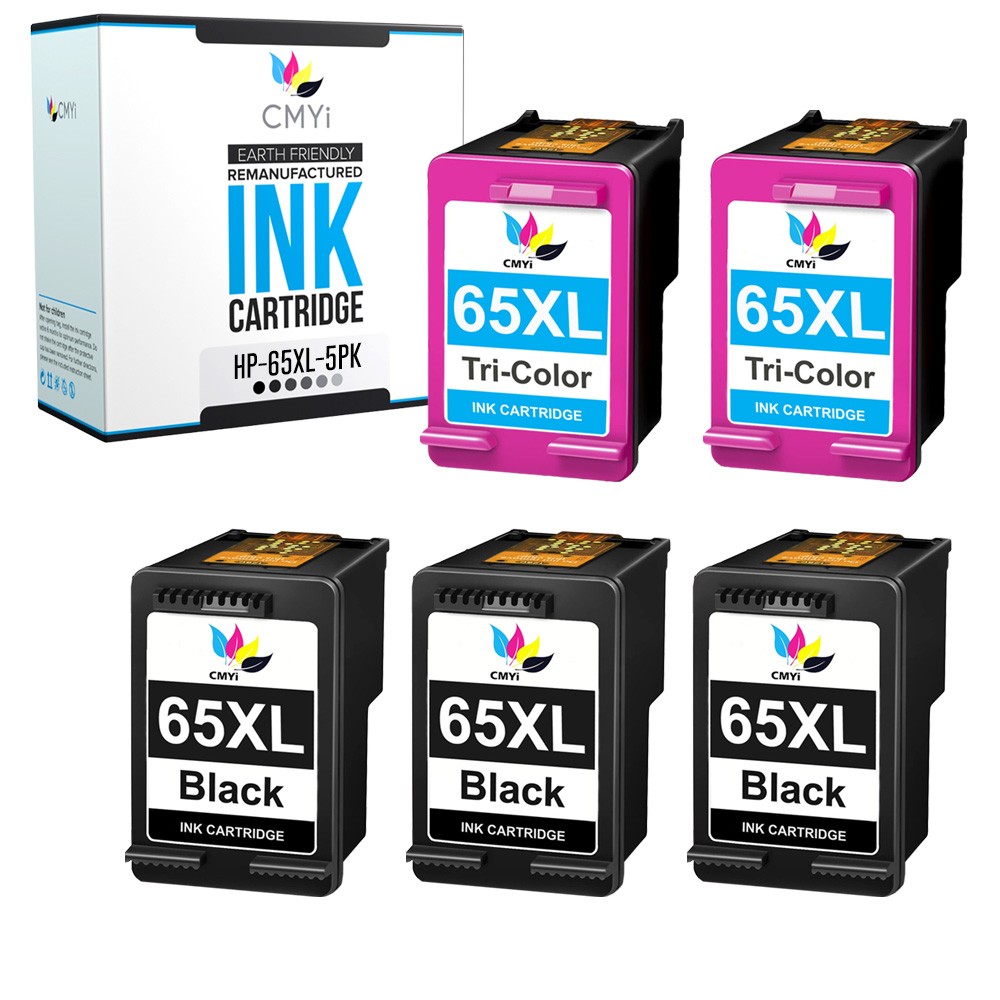 5PK CMYi Compatible 65XL Combo Pack Ink for HP DeskJet 2620 2622 2624 2628 2630