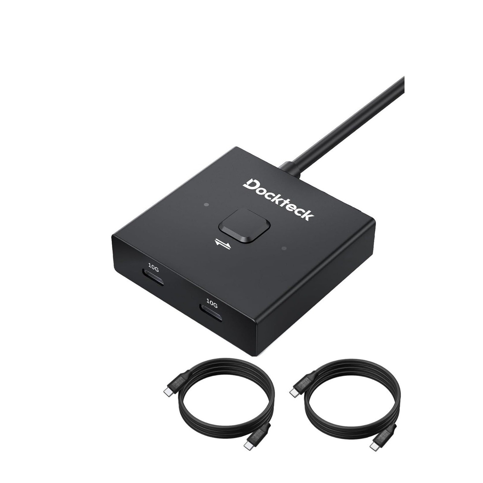 Dockteck USB C Switch Bi-Directional 4K 60Hz 10Gbps 100W PD Hub with Cables