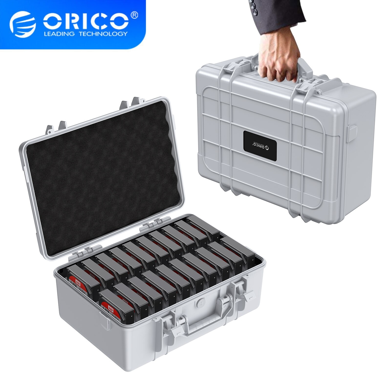 ORICO 20 Bay Hard Drive Case Shockproof Anti-Static for for WD/Seagate/Toshiba/