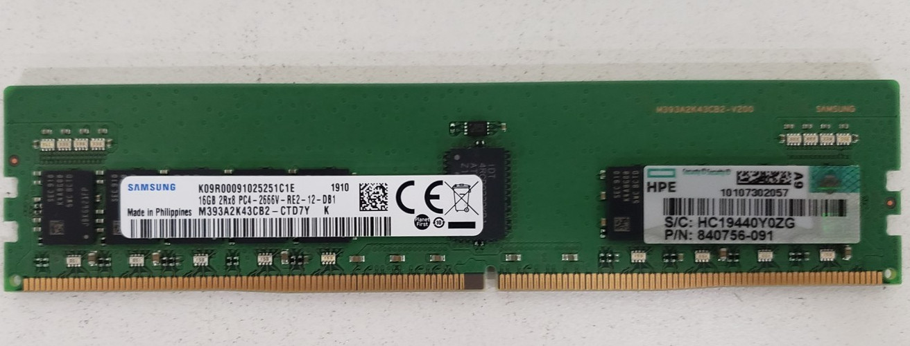 Samsung 16GB PC4-21300R 2Rx8 DDR4-2666V ECC RDIMM Server RAM M393A2K43CB2-CTD7Y.
