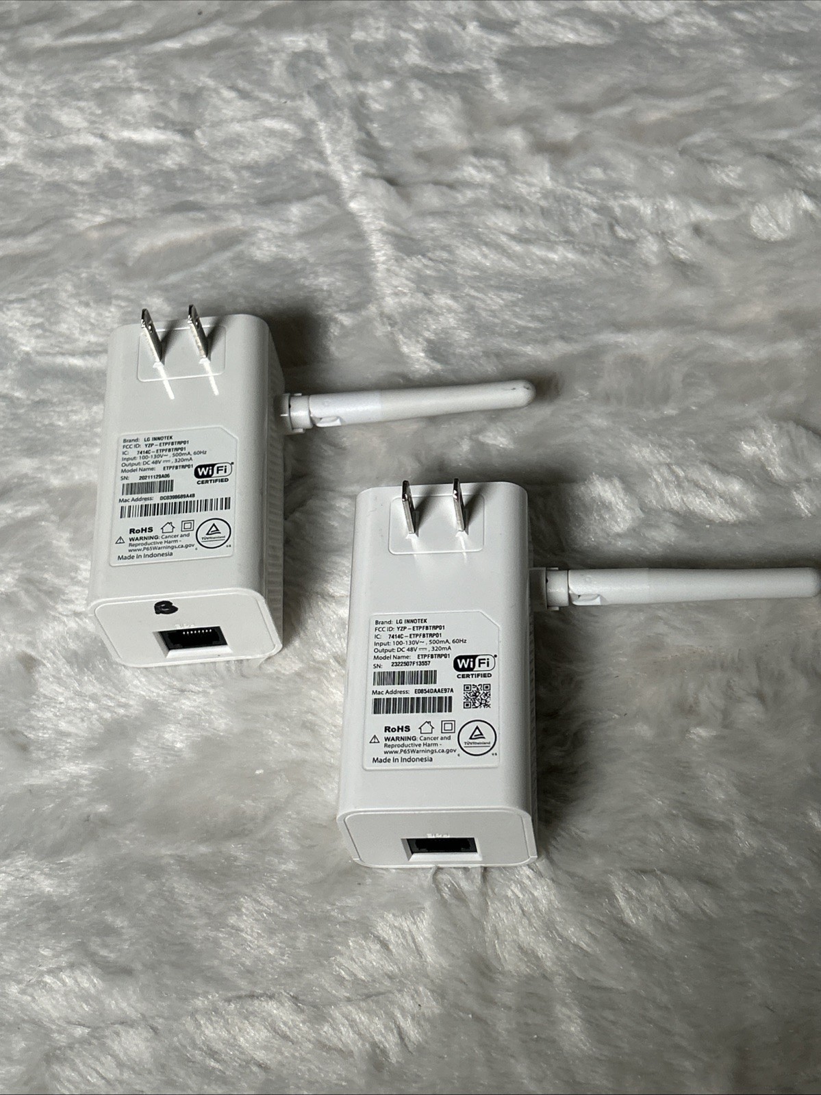 LG Innotek PoE WiFi Bridge Vivint Model ETPFBTRP01 White Lot Of 2
