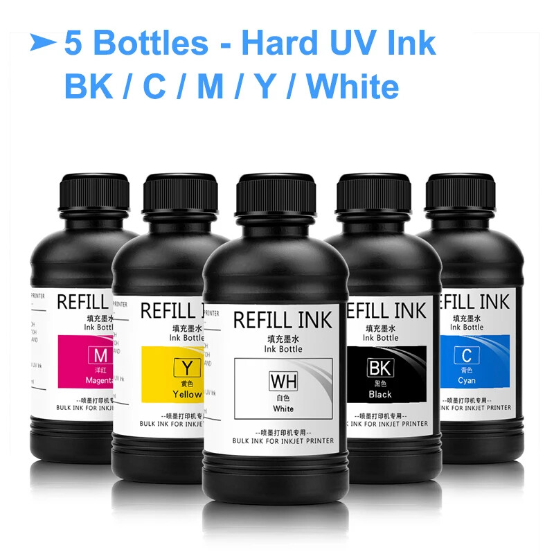 5×250ML LED UV Ink For Epson 1390 L800 L1800 L805 R1800 R1900 UV Flatbed Printer