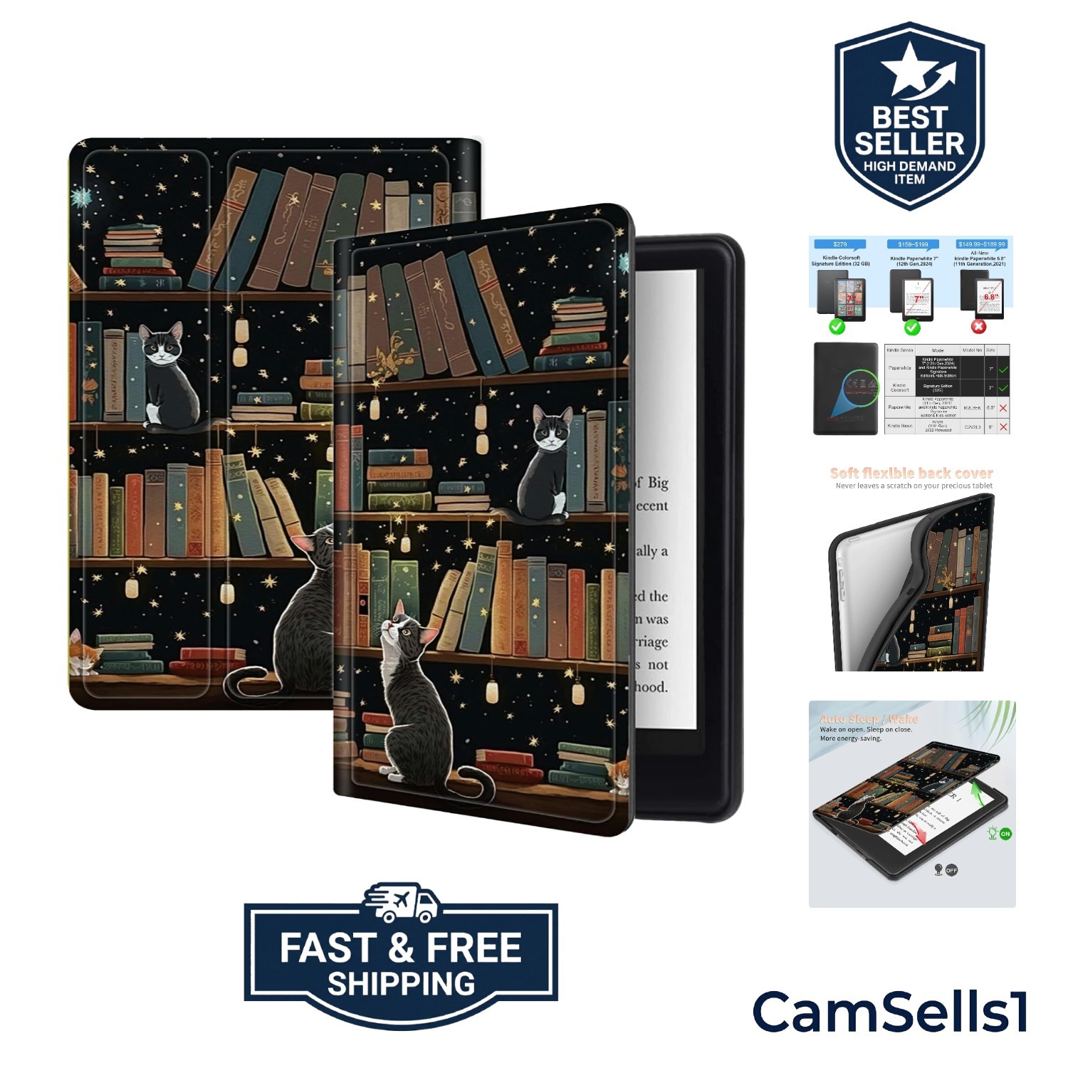 for All-New Kindle Paperwhite 12th Gen 2024 7" & Kindle Colorsoft Signature E...