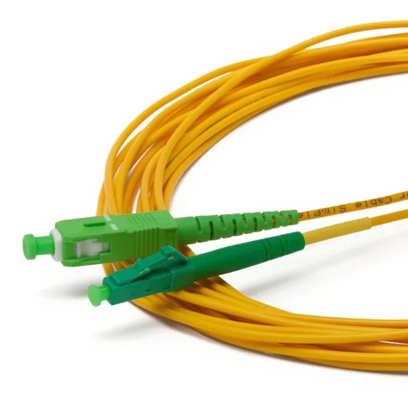 1M-10M LC APC to SC APC Simplex OS2 9/125 LSZH Single Mode Fiber Patch Cord FTTH