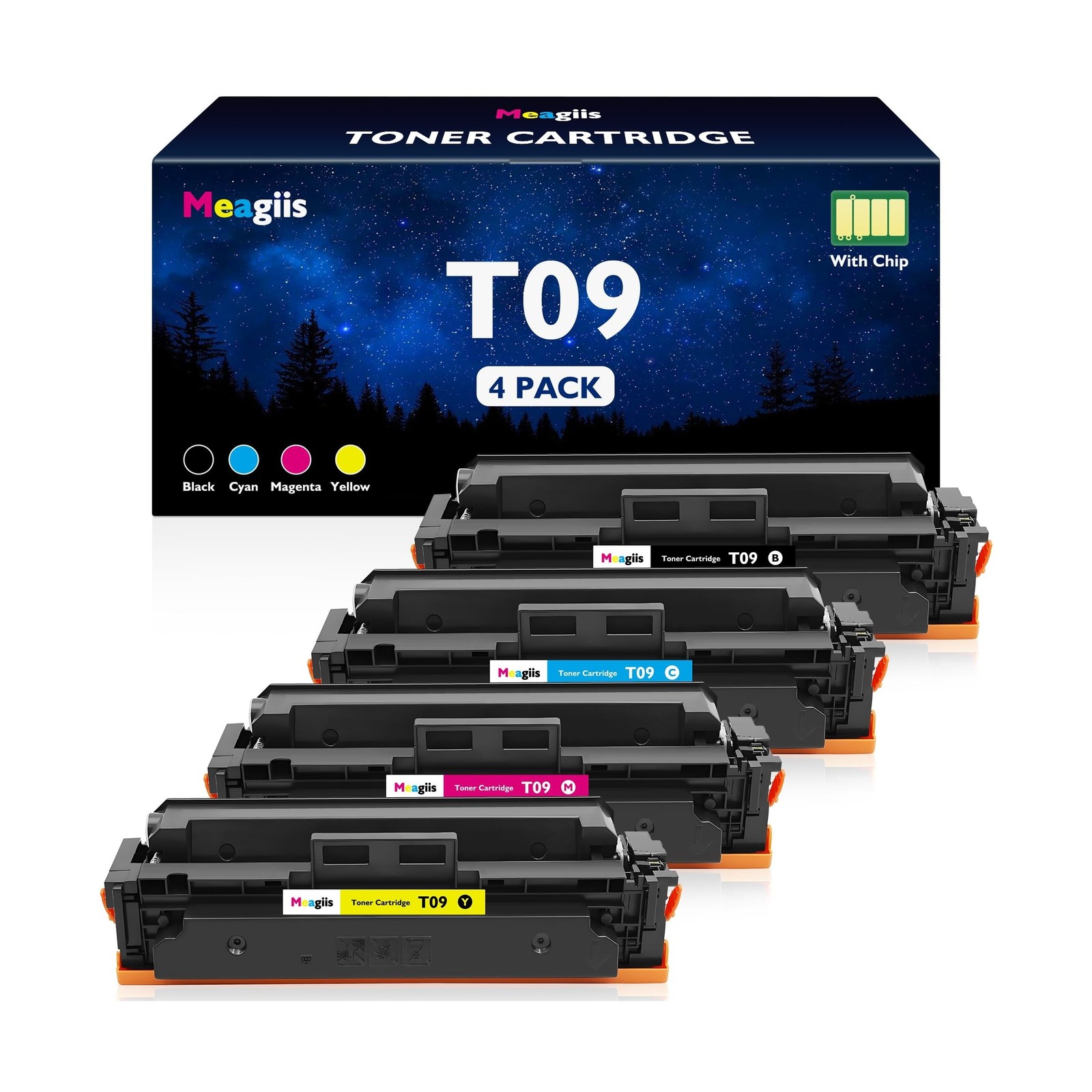 T09 Toner Cartridge 4-Pack Replacement for Canon T09 T09L Toner 3020C005AA 30...