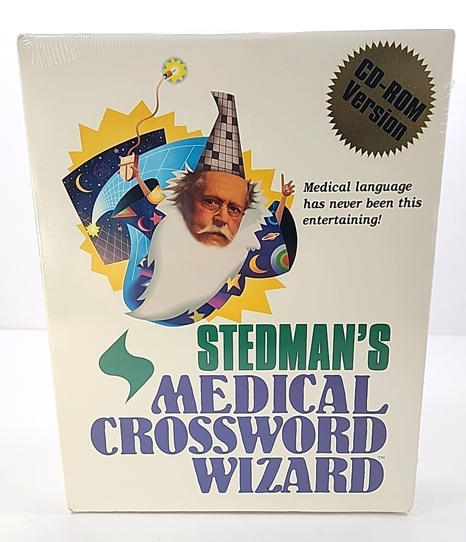 Vtg Stedman's Medical Crossword Wizard CD Rom Terminology Game NOS Sealed READ