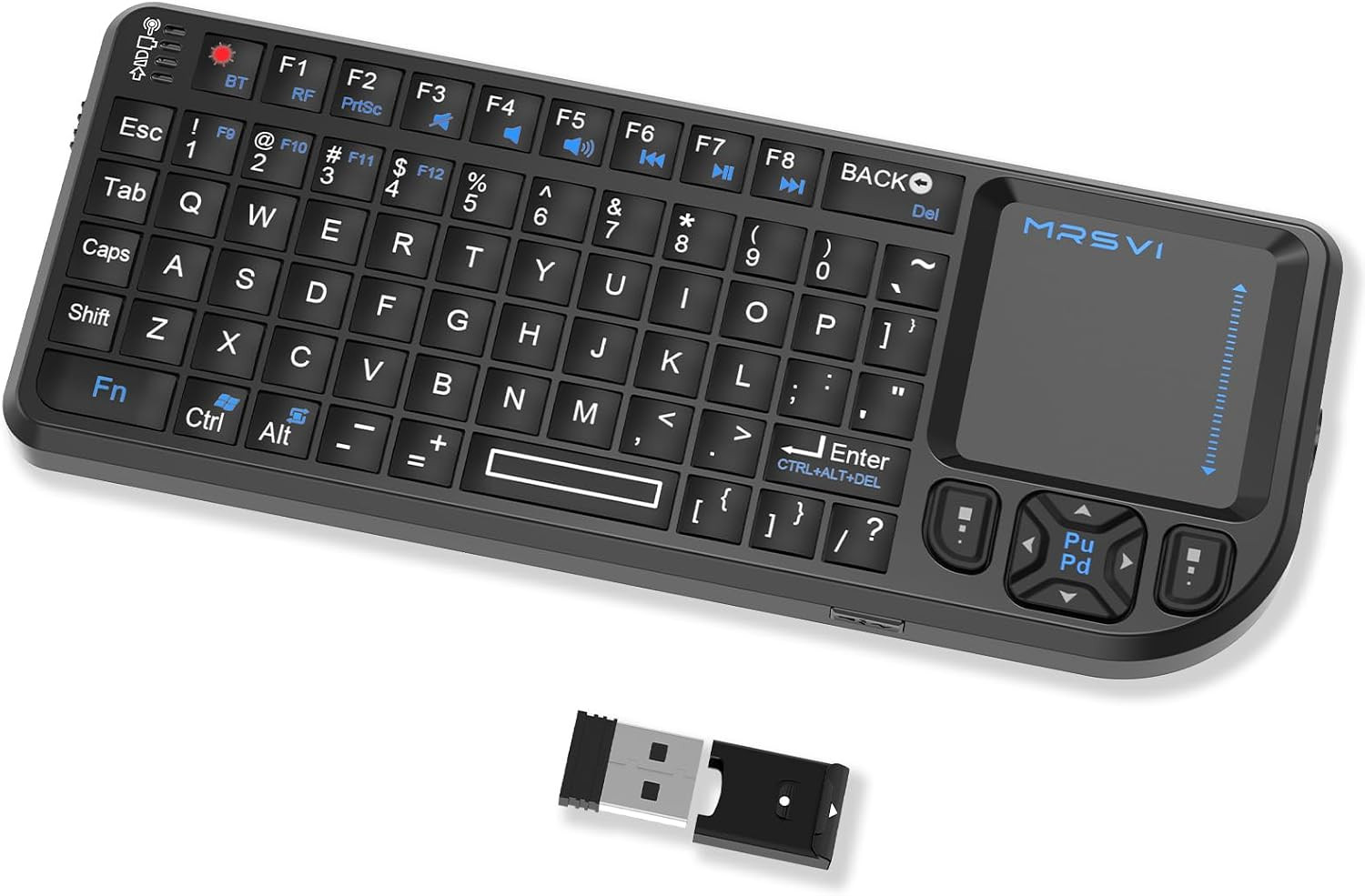 Mini Keyboard with Touchpad, Mini Bluetooth Keyboard, 2.4G Ultra-Thin Handheld W