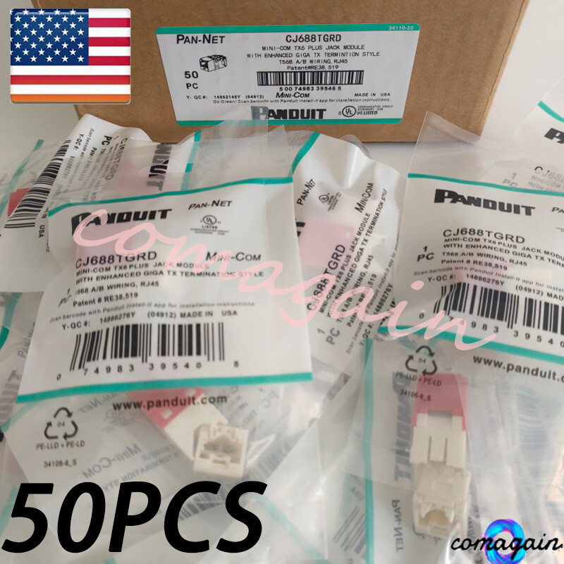 BOX OF 100 red CJ688TGRD For Panduit Giga TX Cat6 jack US Stock Fast shipping！