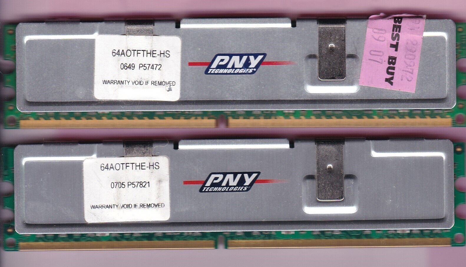 2GB 2x1GB PC2-5300 PNY 64A0TFTHE-HS DDR2-667 PERFORMANCE DESKTOP RAM MEMORY KIT