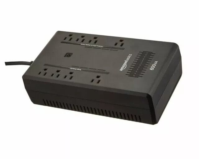 NEW Amazon Basics Standby UPS 600VA 360W Surge Protector Battery Power 8 Outlets