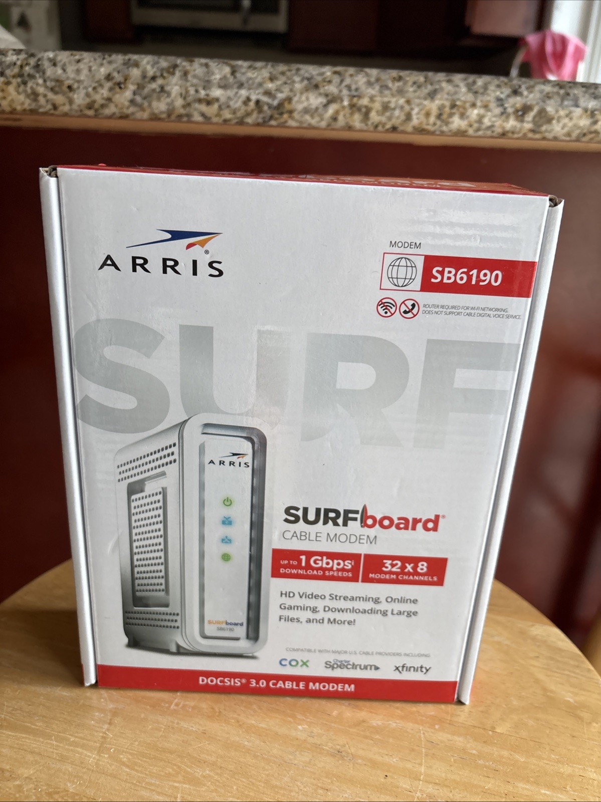 (NEW) ARRIS SB6190 Cable Modem DOCSIS 3.0 32x8 Gigabit Ethernet