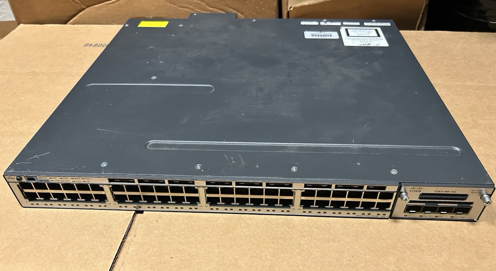 Cisco WS-C3750X-48PF-S 48 Port PoE Gigabit Switch w/ C3KX-NM-10G