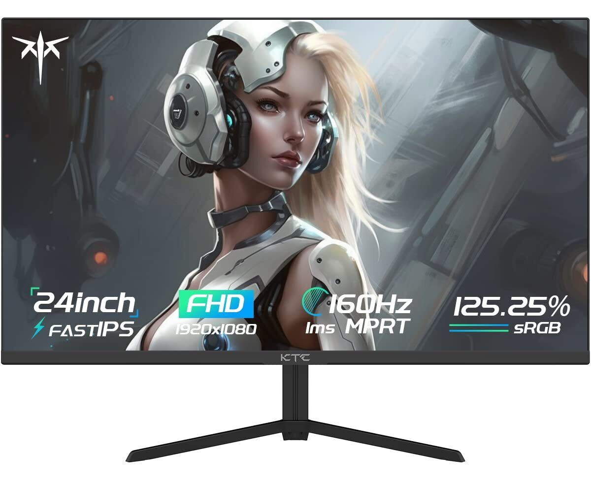 KTC 24 Inch Gaming Monitor FHD 1080P Fast IPS 165Hz 125% sRGB 1ms HDR Zero-Fr...
