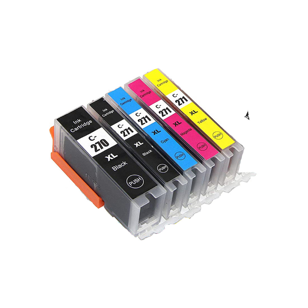 5x New Hi-Yield Ink For Canon 270XL BK 271XL BK/C/M/ Pixma MG6820 MG5720 MG7720