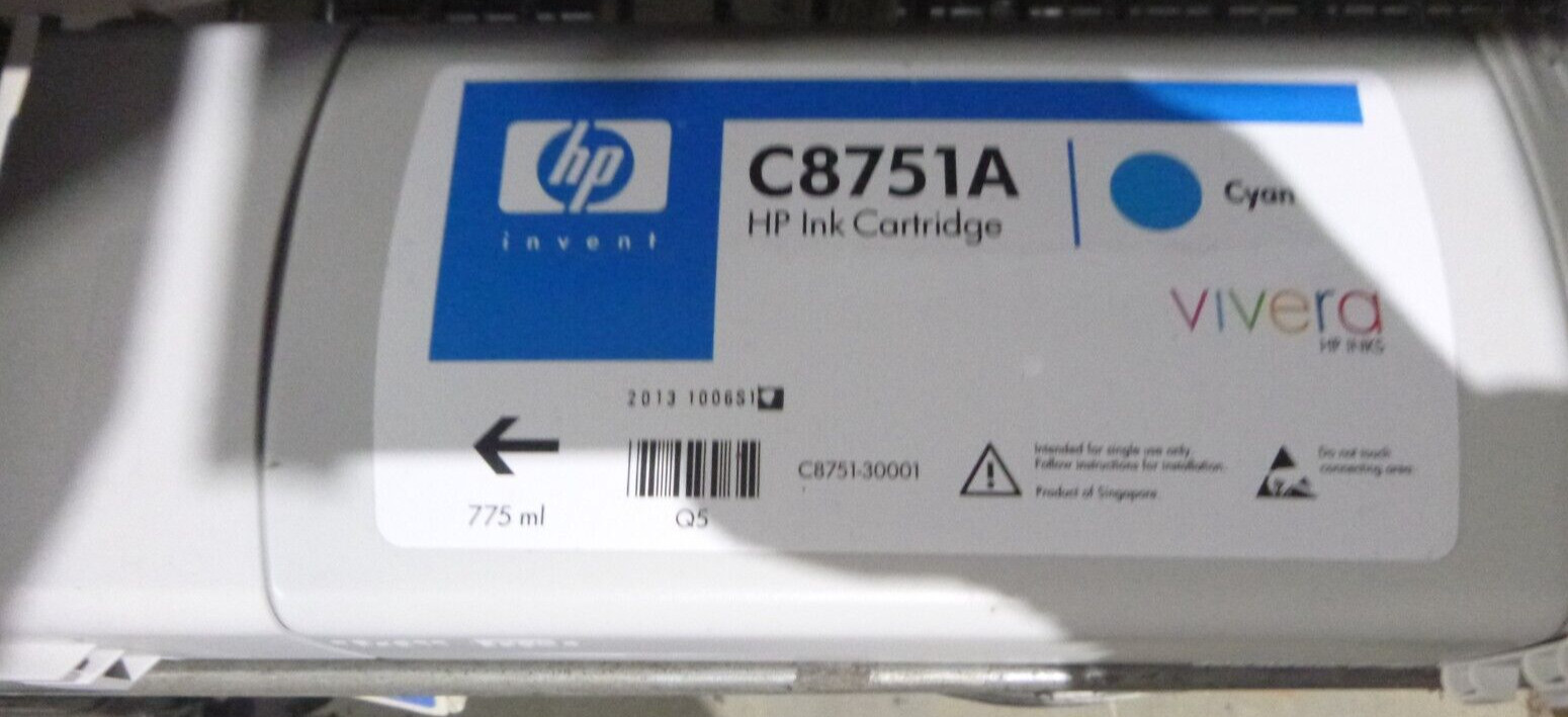 Genuine HP C8751A Cyan 775ml Ink Cartridge (C8750A) HP CM8050 CM8060 Color MFP