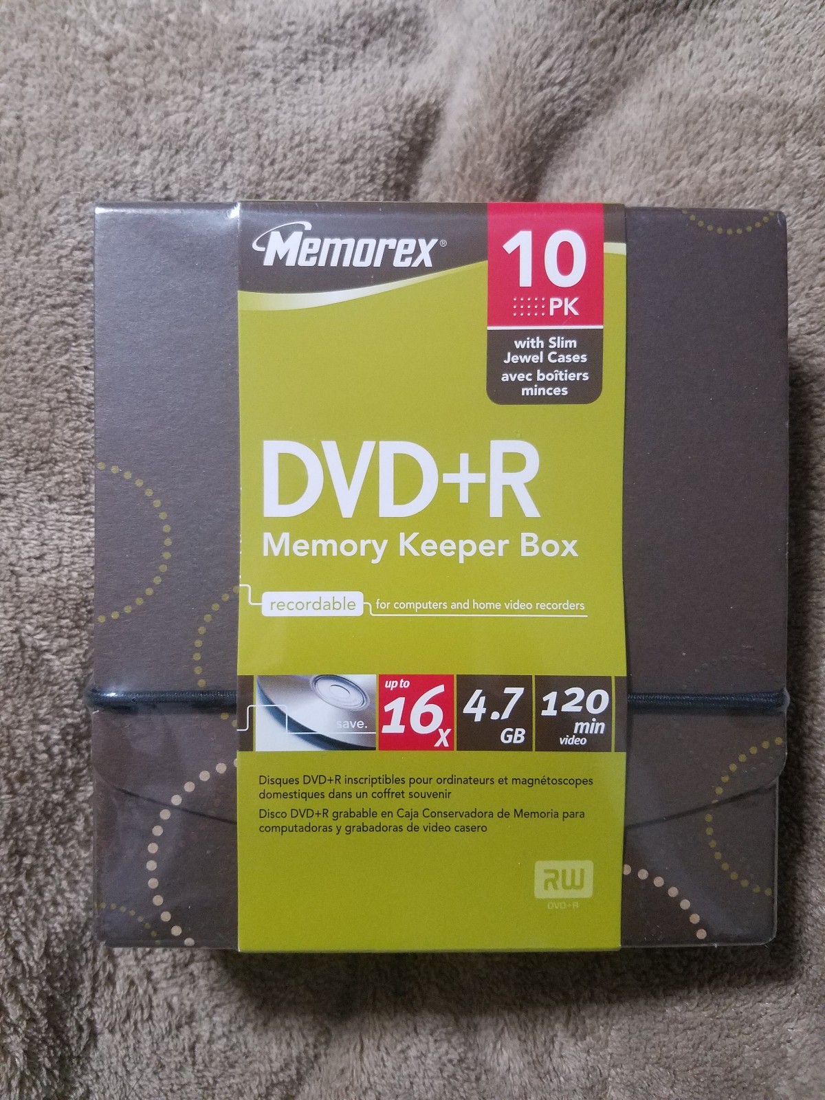 Memorex DVD+R 10pk memory keeper box (A7)