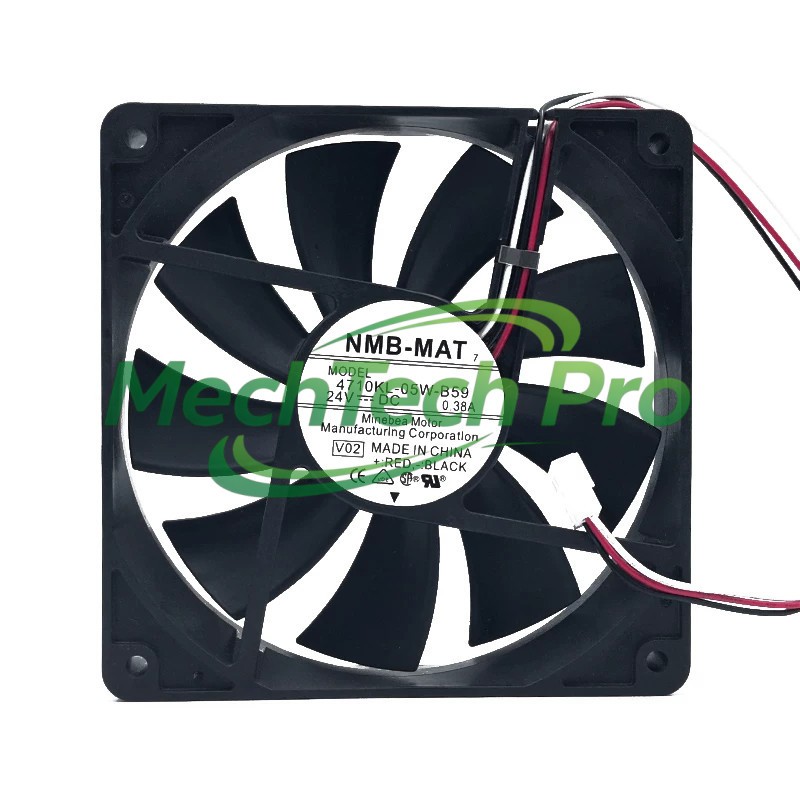 NMB-MAT 4710KL-05W-B59 DC 24V 0.38A 120*120*25mm 3-wires Inverter Cooling Fan