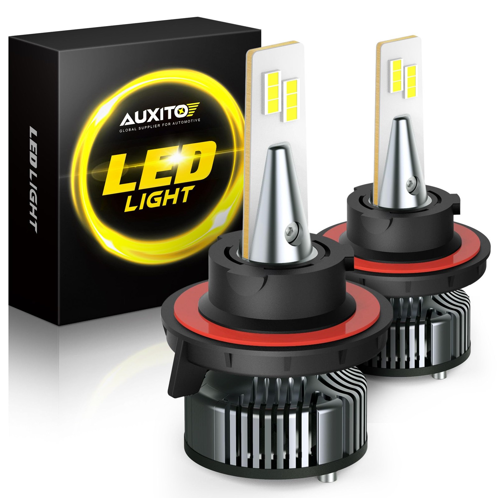 AUXITO H13 9008 LED Bulbs, 900% Brightness 6500K White, Canbus Ready, Adjusta...