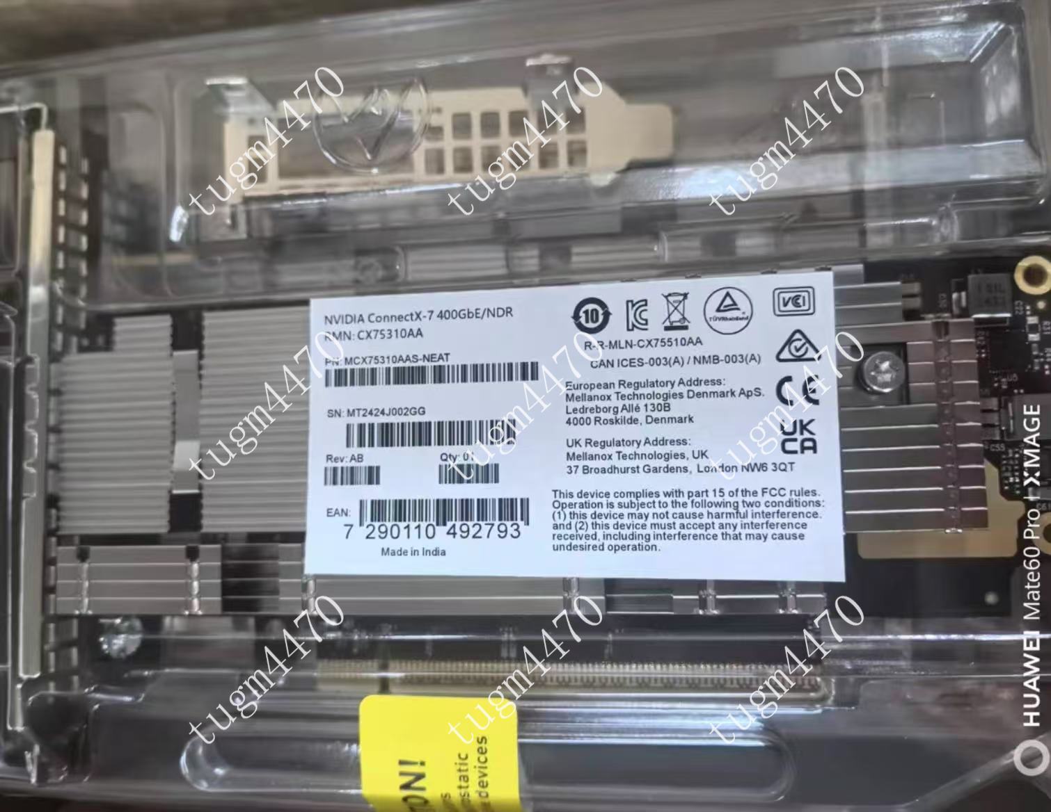MCX75310AAS-NEAT NVIDIA ConnectX-7 400GbE NDR IB 1-Port OSFP HHHL Adapter-