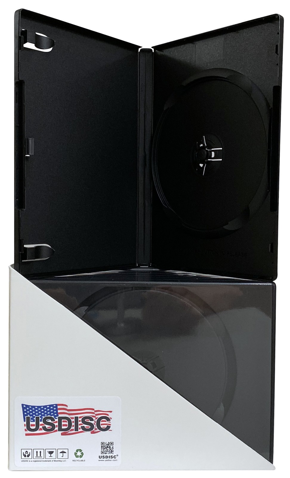 100 USDISC DVD Cases Standard 14mm Premium, Single 1 Disc (Black) Lot