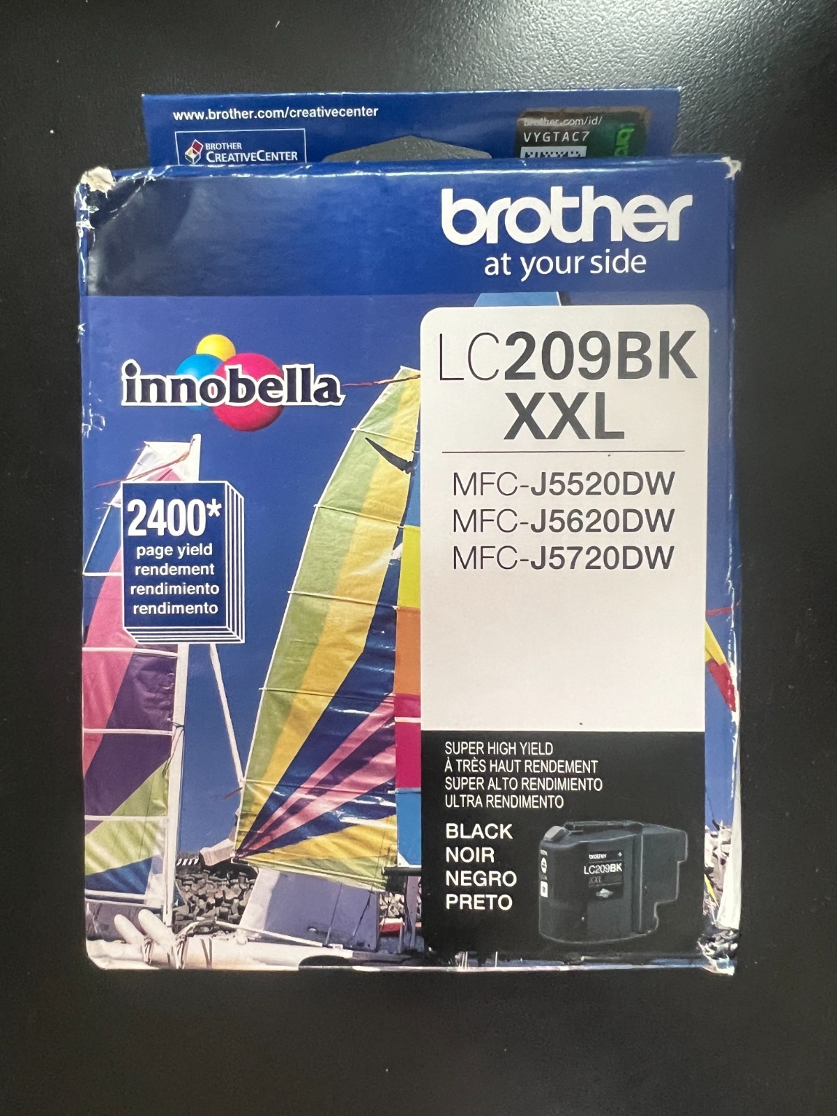 Brother LC209BK XXL Black Ink Cartridge Super High Yield Genuine  9091/OB