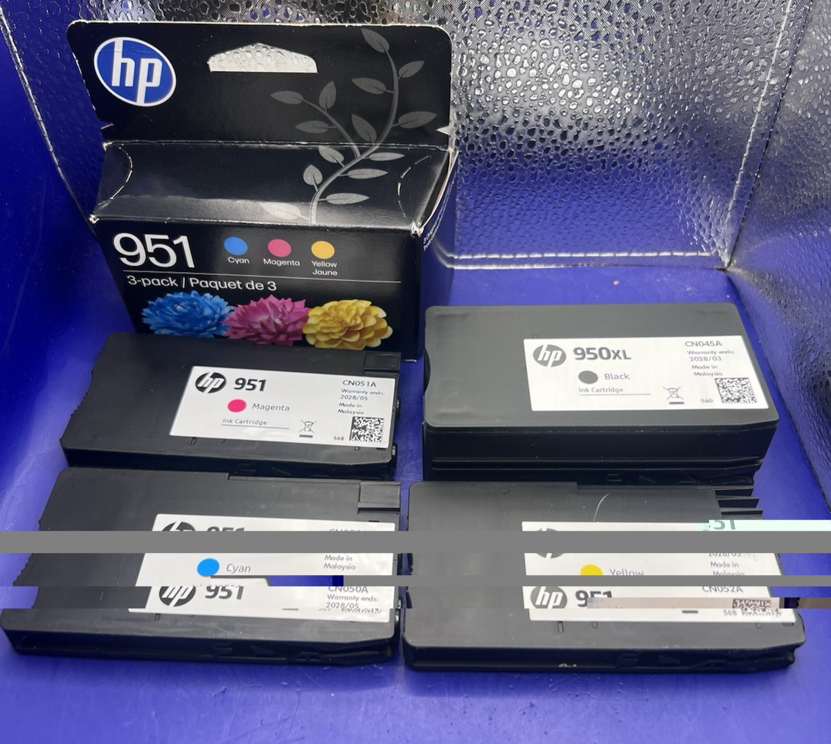 Genuine HP 950XL Black, 951 Color Ink Cartridges