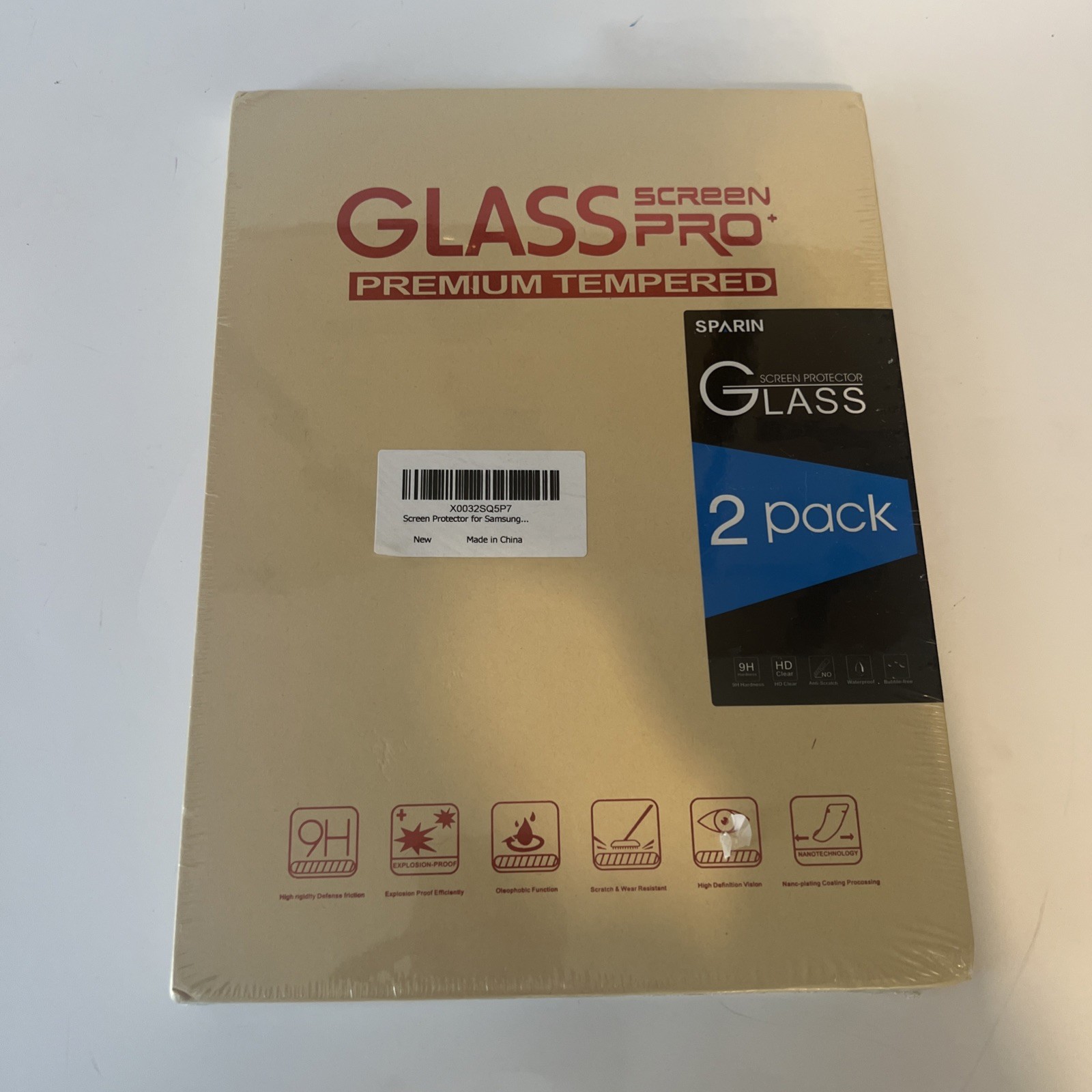 Sparin Glass Screen Protector Pro Premium Tempered 2 Pack Samsung Galaxy Tablet