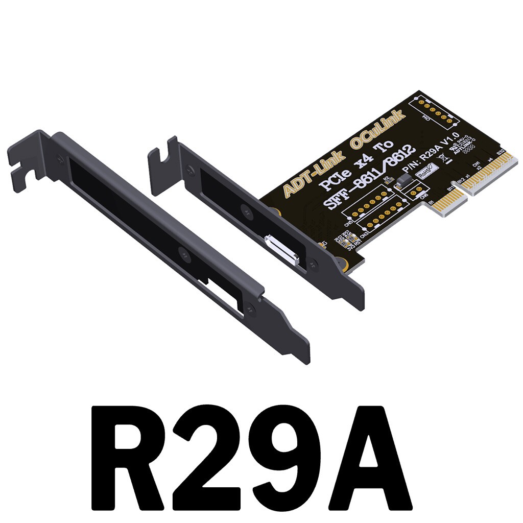 ADT Link PCIe 4.0 x4 to SFF-8611/8612 adapter card external external connection