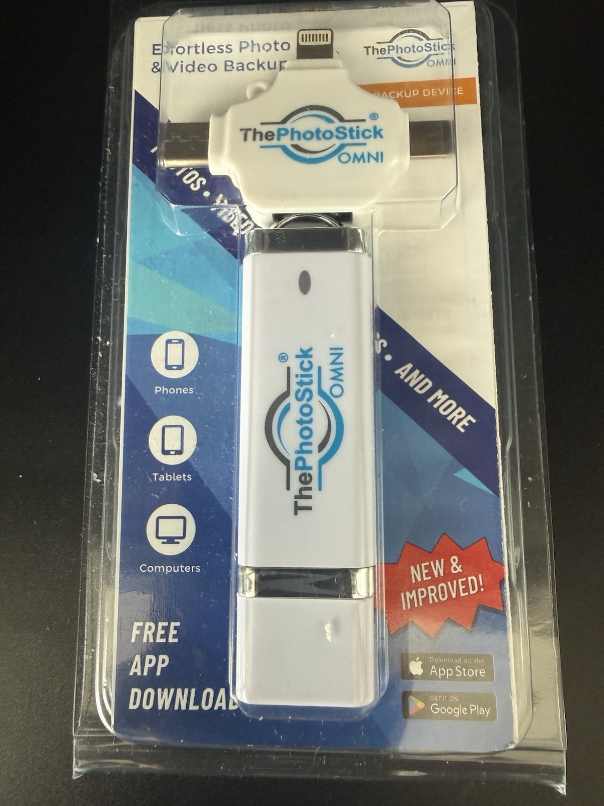 ThePhotoStick Omni 64GB For All Devices, PCs, Laptops, Cell Phones & Tablets NEW