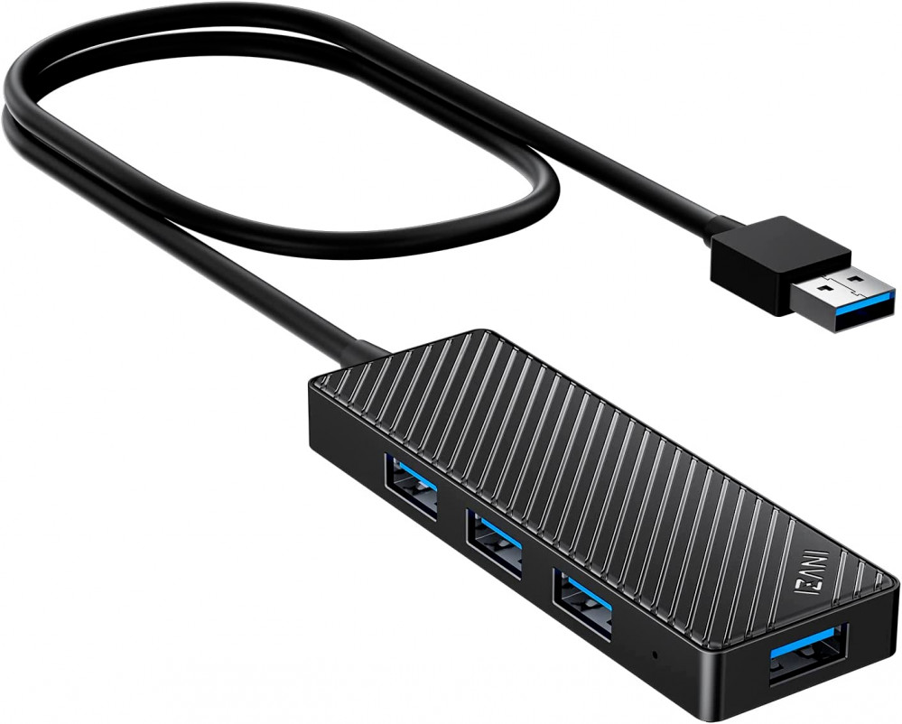 INVZI USB Hub 3.0 4-Port, Ultra Slim Data Splitter with 2ft Extended...