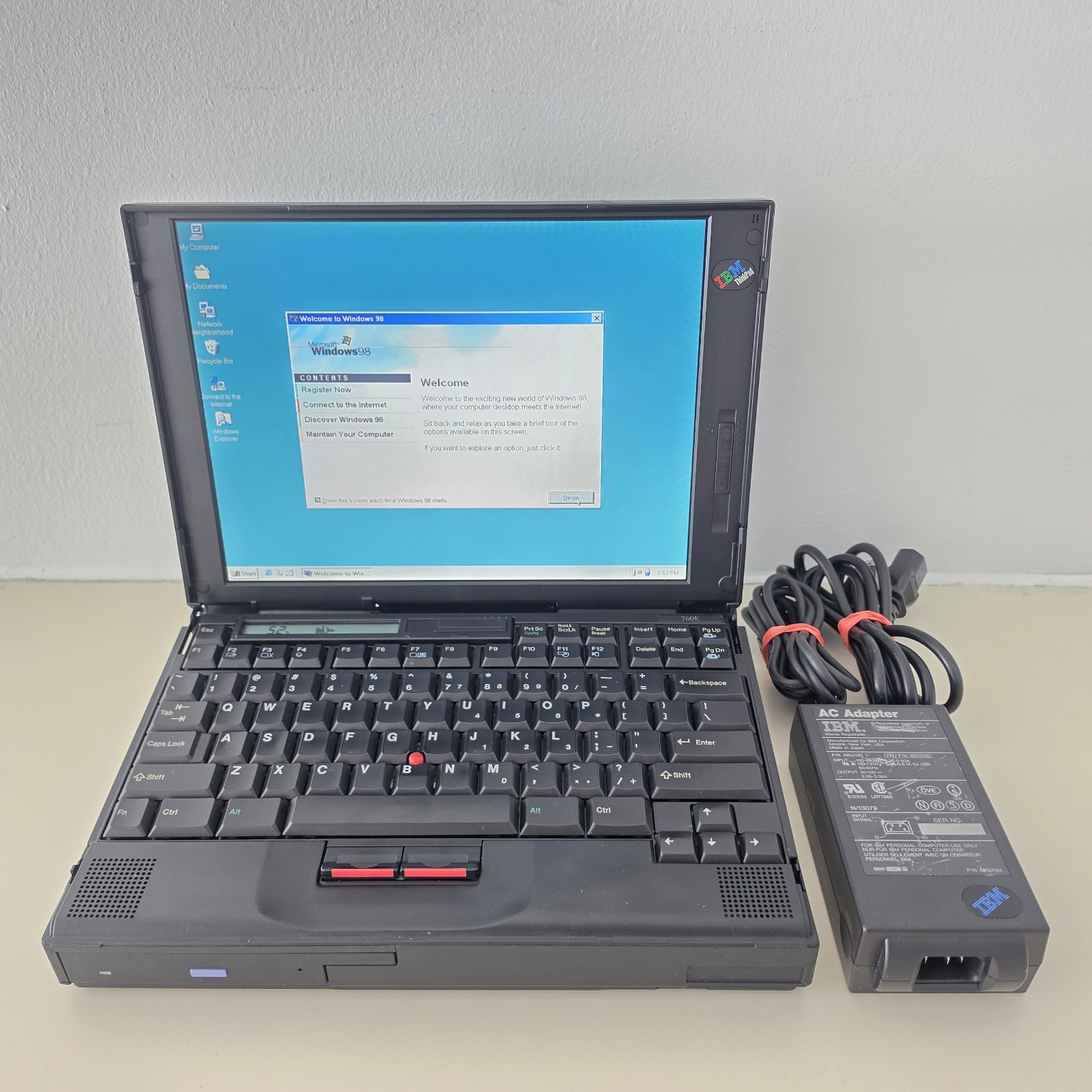 RARE VINTAGE 12.1" IBM ThinkPad 760E Laptop - Intel Pentium 72MB RAM 1.33GB HDD
