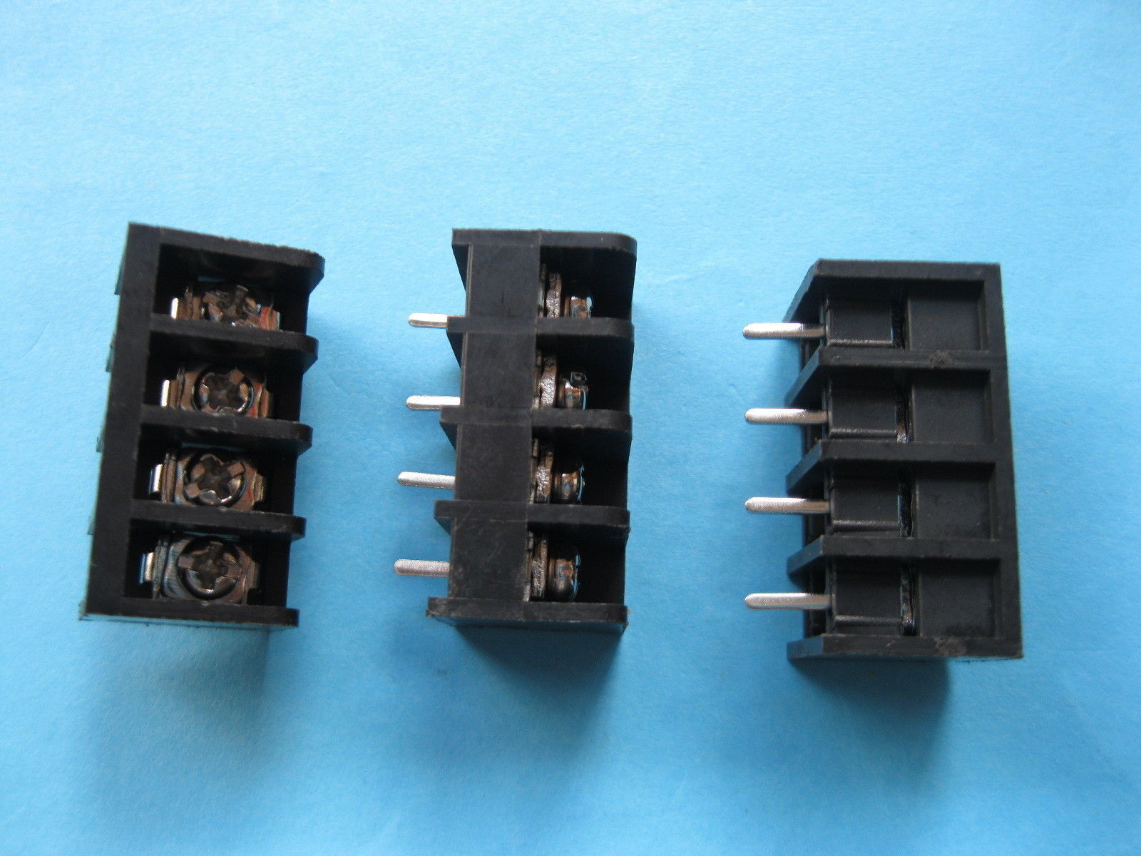 200 pcs Black 4 pin 6.35mm Screw Terminal Block Connector Barrier Type DC29B New