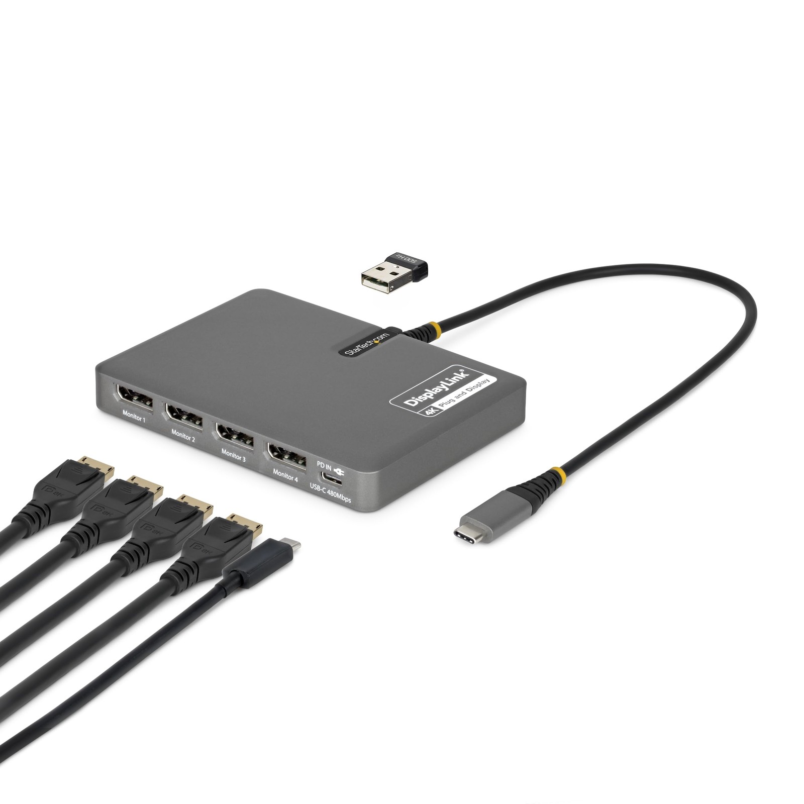 StarTech USB-C Quad DisplayPort Workstation Dock 4K 60Hz 4K 120Hz TAA