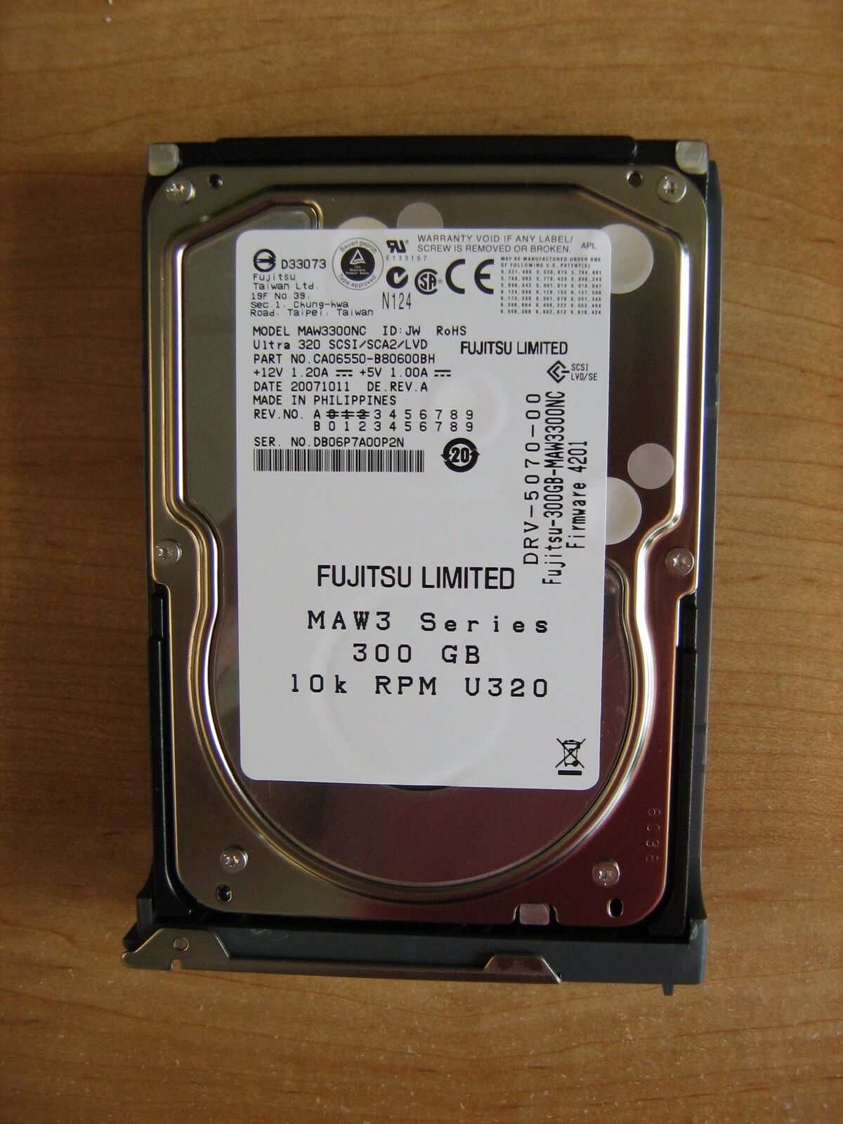 300GB Fujitsu HP Enterprise 10K RPM Ultra320 SCSI 80pin Oem MAW3300NC