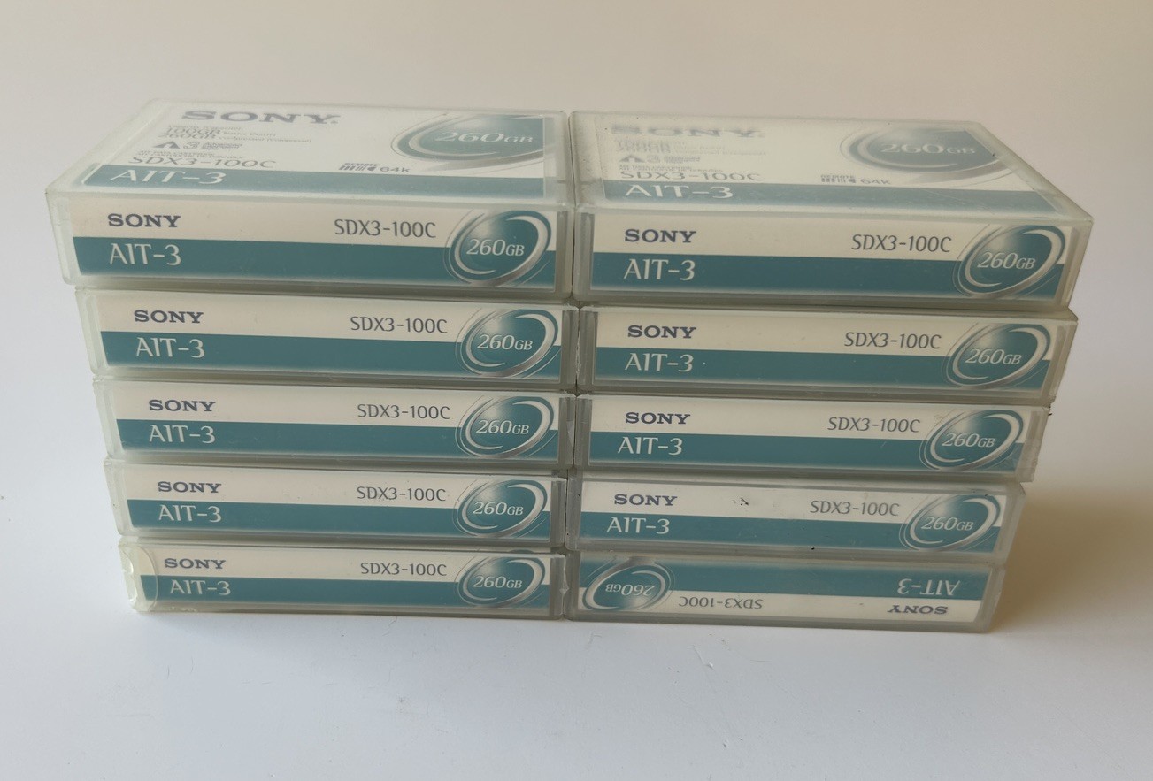(10) Sony SDX3-100C AIT-3 Data Tape Cartridge 100GB/260GB - Lot Of 10 