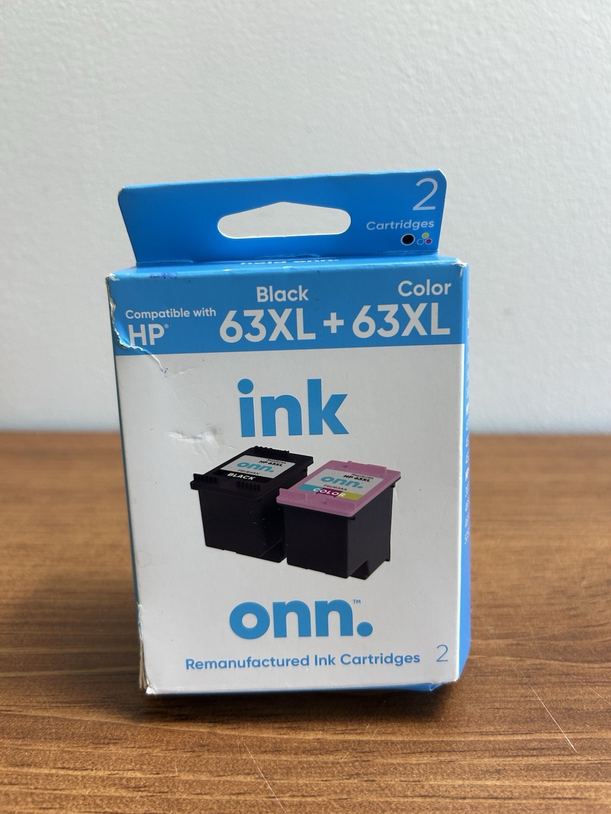 onn. Ink Cartridges, HP 63XL Black & 63XL Tri-Color Sealed