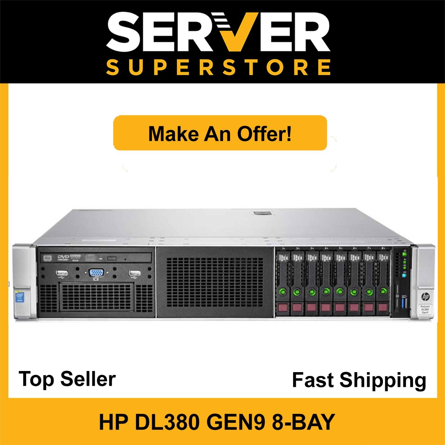 HP ProLiant DL380 G9 Server 2x E5-2640 V4=20 Cores P440ar 256GB RAM 8x 600GB SAS