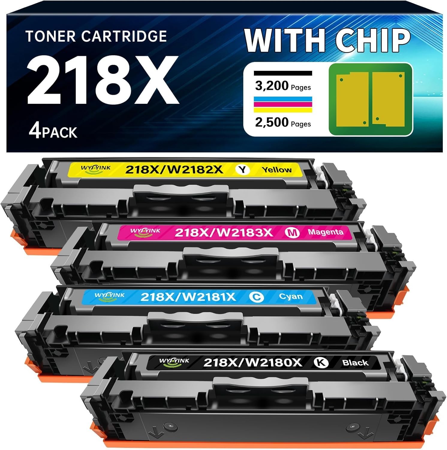 218X 218A Toner Cartridges 4 Pack with Chip 3201dw 3301fdw Compatible HP 218X