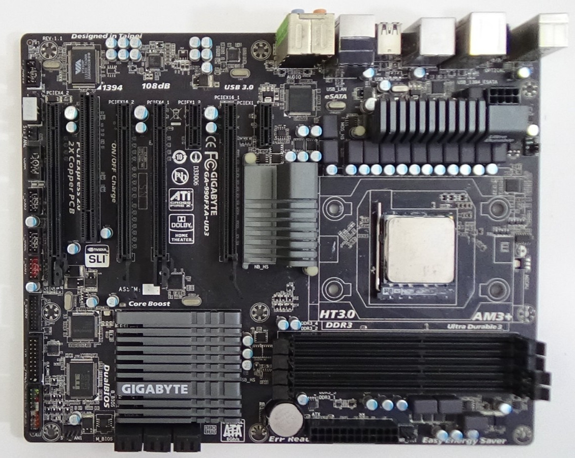 Gigabyte GA-990FXA-UD3 AM3+ ATX Desktop Motherboard -Untested- #989