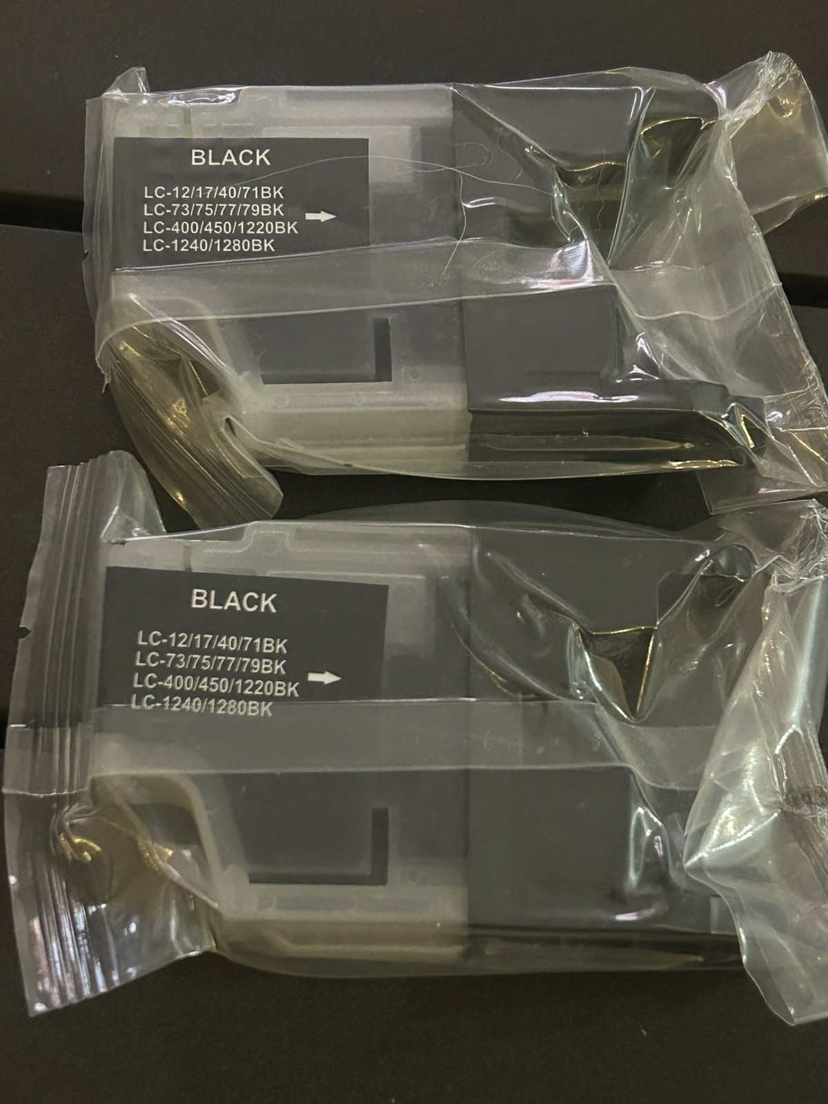Lot of 2 BLACK INK CARTRIDGES LC-12/17/40/71BK