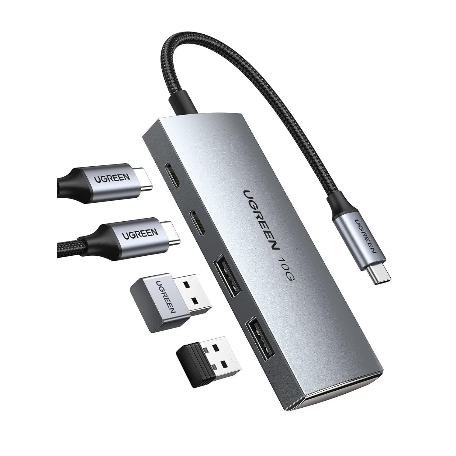 UGREEN USB C Hub 10Gbps, 4 Ports USB C to USB 3.2 Adapter, 2 USB-C and 2 USB-A