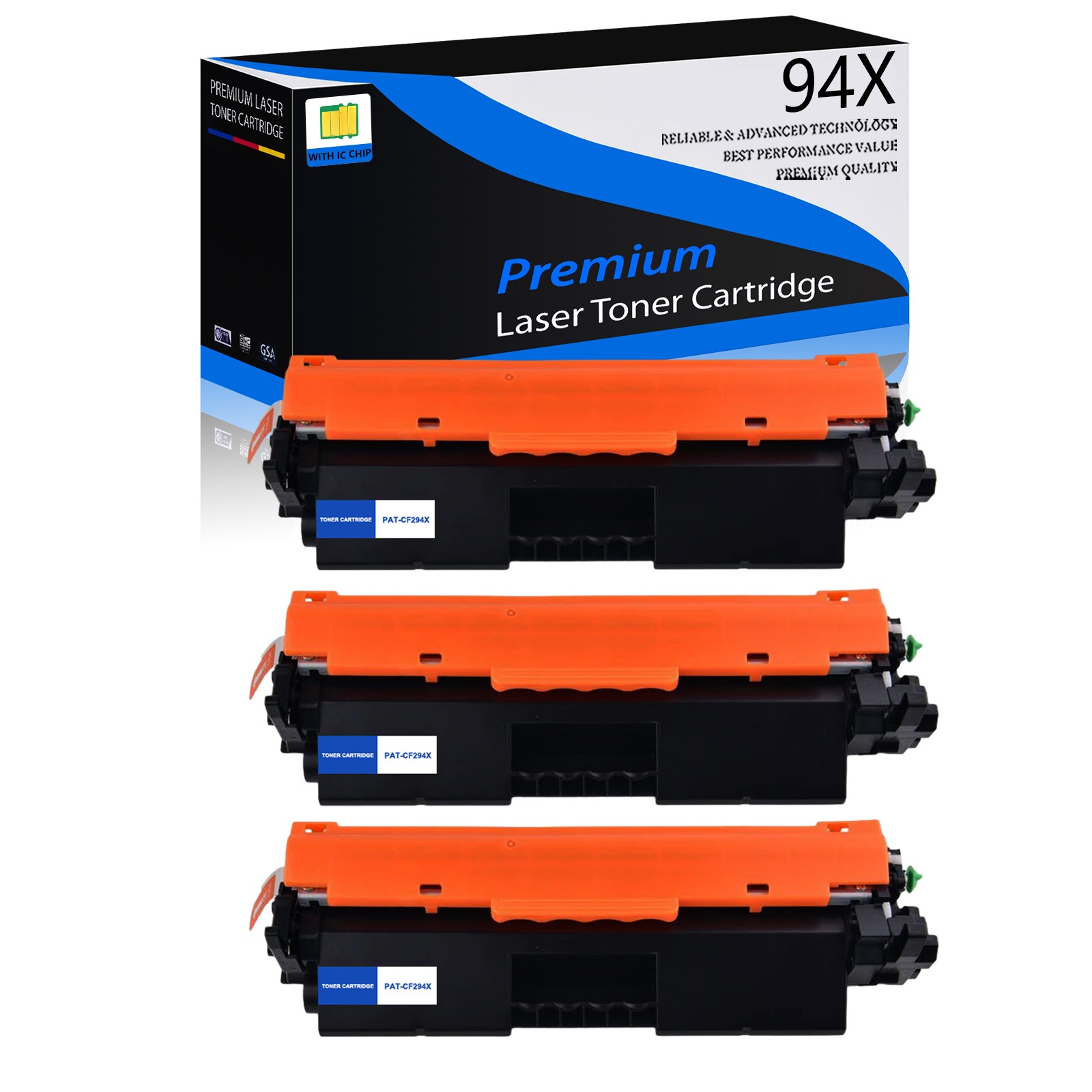 3 PACK CF294X 94X Toner Cartridge for HP CF294X LaserJet Pro MFP M148dw M148fdw