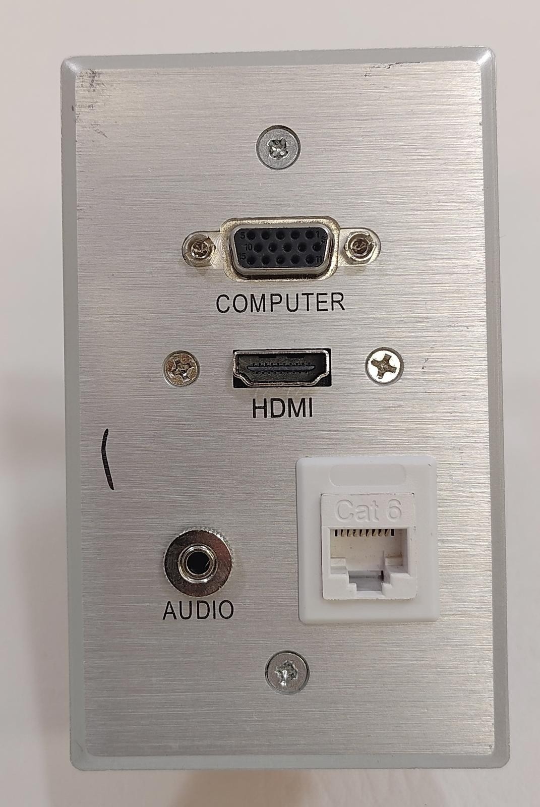 Universal Wall Plate with Computer VGA, HDMI, Audio, and Cat6 Ethernet Ports